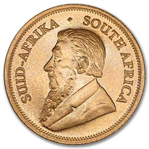 Монета Крюгерранда от Южноафриканското злато 2022 година с тегло от 1/10 унция, Брилянт, без да се прибягва (BU), със сертификат за автентичността, монетен двор на щата 1/10 Ранд