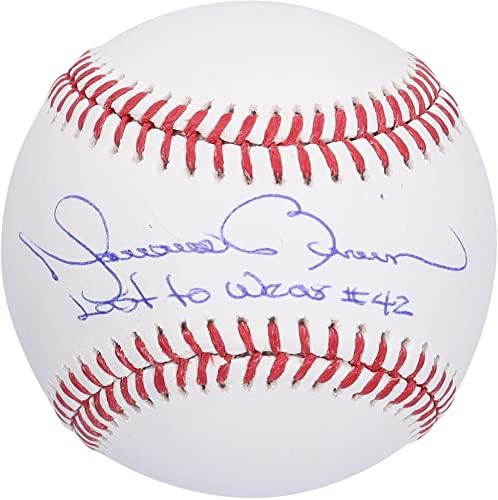 Играта топката Мариано Ривера Ню Йорк Янкис с автограф и надпис Последният, който носи 42 - Бейзболни топки с автографи