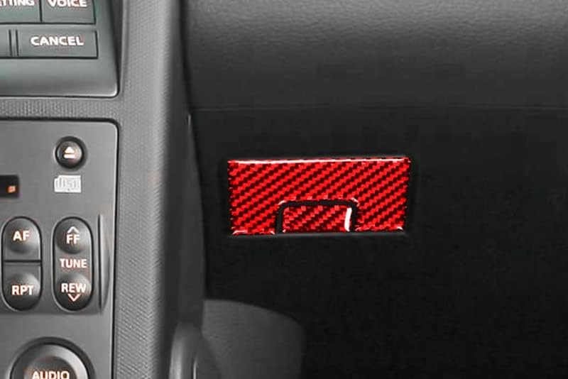 Нова капачка бутон навигатор от въглеродни влакна, която е съвместима с Nissan 350Z 2003-2008 (350Z 2006-2008, червен)