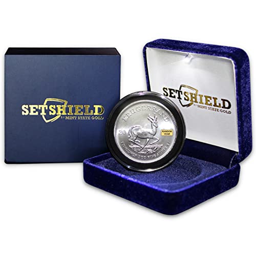 2017 г. - до Момента (Случаен година) Южна Африка Сребърна монета Крюгерранд с тегло 1 унция в кутия за подарък с led подсветка (Диамант без опаковка в капсула) и сертификат за автентичност 1 Ранд БУ