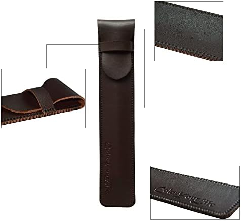 ColorYourLife Калъф от изкуствена кожа за Перьевой дръжки Молив Stylus за носене-калъф е Съвместим с Apple Молив 1-во и 2-ри поколения (тъмно кафяво)