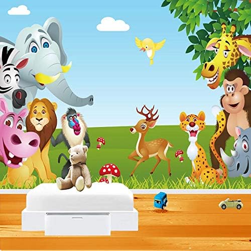 HGFHGD 3D Стенни Тапети Карикатура Птици Слон, Маймуна Животински Свят Детска Спалня, Детска Стая Стикер За Стена, Стенни Живопис