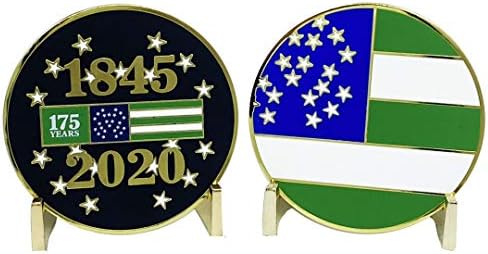 Монета, посветена на 175-годишнината от Полицията в Ню Йорк DL8-16, Флаг на Департамента на полицията на Ню Йорк 1845-2020, Благодарствена Монета