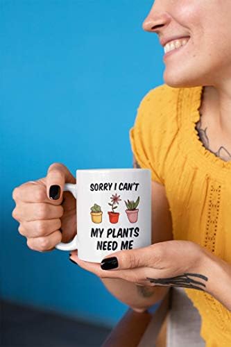 Дамски градински чаши Casitika - Подаръци за Градинари и любители на растенията. Кафеена чаша с 11 грама. Съжалявам, аз не Мога, Ми Растения се нуждаят от мен. Идеята за чаша за майката за Деня на майката.