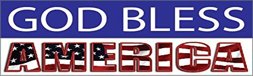 Rogue River Тактически 10x3 Патриотичен Стикер върху Бронята на Автомобил Стикер Флаг на САЩ Америка е на Свобода, Бог да Благослови Америка (God Bless America)