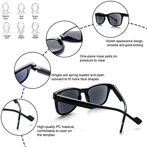 СЛЪНЧЕВИ очила за жени, 4 опаковки слънчеви очила за четене, пружинни панти, защита от UV 400, слънчеви очила за четене с пълна леща - не бифокални