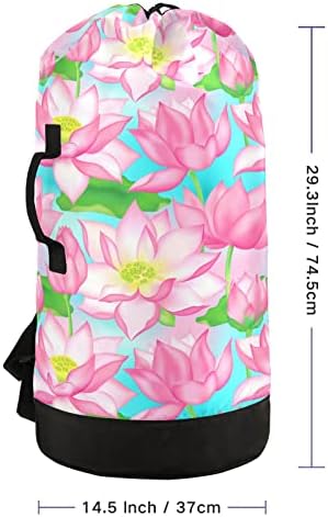 Найлонова чанта за дрехи Lotus Рецептори Flowers със закопчалка на дантели и машинно измиване на Големи чанти са подходящи за кошници за бельо и достатъчно здрав, за да побере до три опаковки дрехи