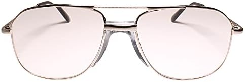 Класически Ретро от 80-те Години Silver Авиаторски С Пружинным тръба на шарнирна Връзка Сб 1.50 Очила За Четене Reader