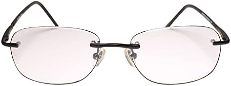Модерни Черни Правоъгълни Очила за четене без Рамки 2,75 Инча Reader