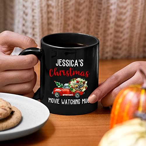 Персонални Коледна Чаша за гледане на филми с име, Индивидуални Подаръци от Коледното Кафе чаши за Коледа, подарък за Коледа за празника, Изработена по Поръчка на Чаша за червено Камион, Чаша черен чай 11 грама и 15