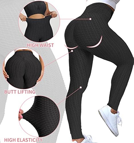 Гамаши за Стягане на задните части Murandick Плячка за Жените с Висока Талия, Текстурирани Спортни Панталони За Йога