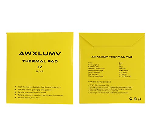 Awxlumv 2 Опаковки от 2.0 мм Термопластичен графичен процесор 12 W/mk, 80x40x2 мм, Непроводящий, Огнеупорни, високо Ефективни Охлаждащи Термопластична подложки за КОМПЮТЪР, ла?