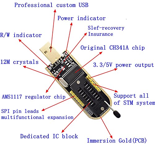 Geekstory за ATMEL 51 AVR USB ISP ASP Програмист на Микроконтролера Downloader CH341A 24-25 Серия EEPROM, Flash на BIOS от USB Програмист Модул