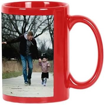 Кафеена Чаша с Персонализирани Фотоколлажем Printtoo Ти си най-Добрият татко на света, Керамична Чаша с изображение на поръчка, Могат да се мият в миялна машина и микровълнова печка - 11 грама - Червен