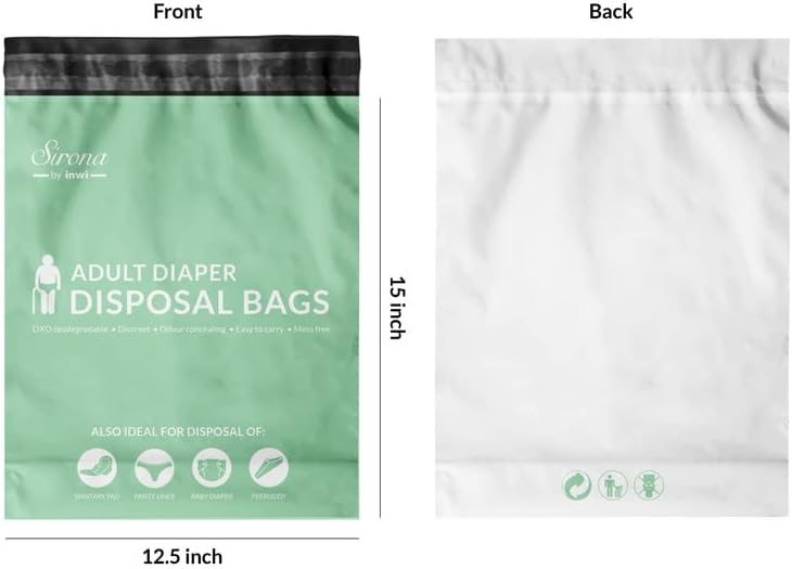 Пакети за изхвърляне на памперси Sirona Premium за възрастни - опаковка от 60 броя | Запечатани пакети с Натурален Аромат за бережной рециклиране Памперси за възрастни, Детски памперси и средства за дамска хигиена |