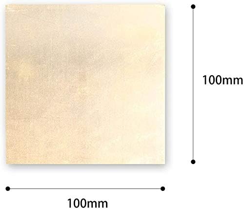 XUNKUAENXUAN Метална медни фолио от латунного лист Отрязва месинг лист най-високо качество H62, подходящ за заваряване на месингова табела, на 100 mm x 100 mm, 100 mm x 100 mm x 3 mm (размер: 100 mm x 100 mm x 2,5 mm)