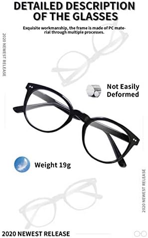 BLS 5 Опаковки Очила за четене, Блокиране на Синя светлина, Дамски/Мъжки, Компютърни Очила за четене, които предпазват от ултравиолетовите лъчи/напрежение за очите / отблясъци Кръгли Очила (5 опаковки, 3,5)